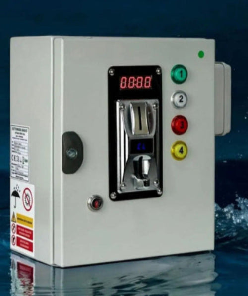 Monedero electrónico para 4 duchas – control de acceso y ahorro de agua y energía