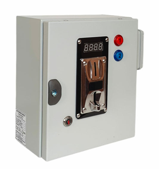 Monedero electrónico para 2 duchas con electroválvulas 12 Vcc