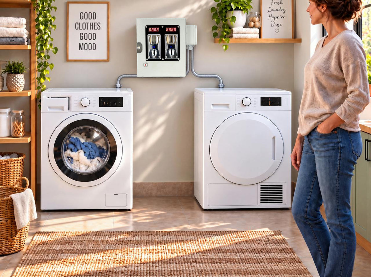 Instalación real del TANDEM con lavadora y secadora independientes